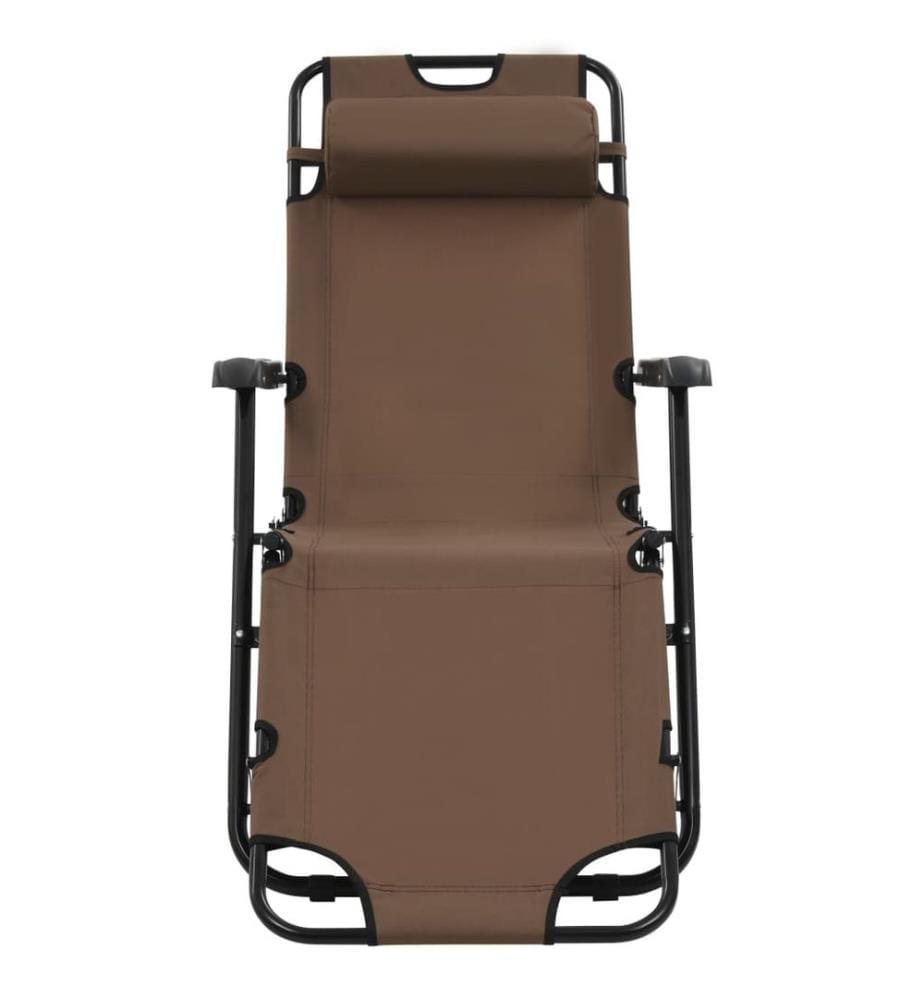 vidaXL Klappbare Sonnenliegen 2 Stk. mit Fussablage Braun