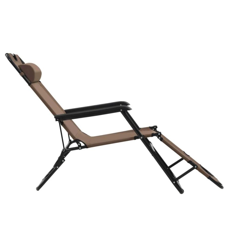 vidaXL Klappbare Sonnenliegen 2 Stk. mit Fussablage Braun