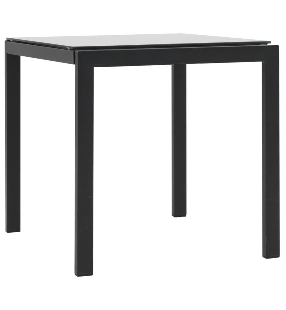 vidaXL Sonnenliegen 2 Stk. mit Tisch Poly Rattan und Textilene Schwarz