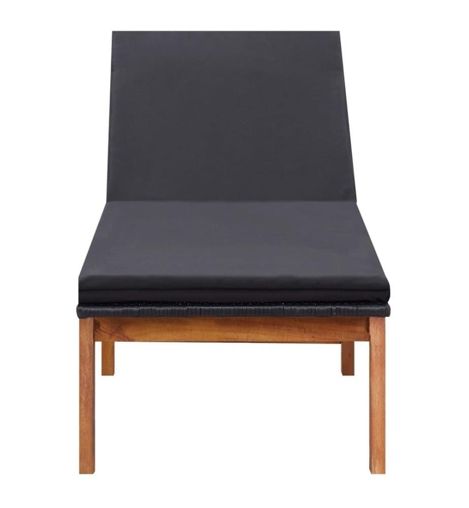 vidaXL Sonnenliege mit Auflage Poly Rattan und Massivholz Akazie