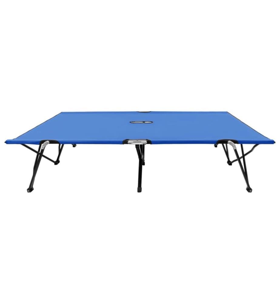 vidaXL Doppelliege Klappbar Blau Stahl