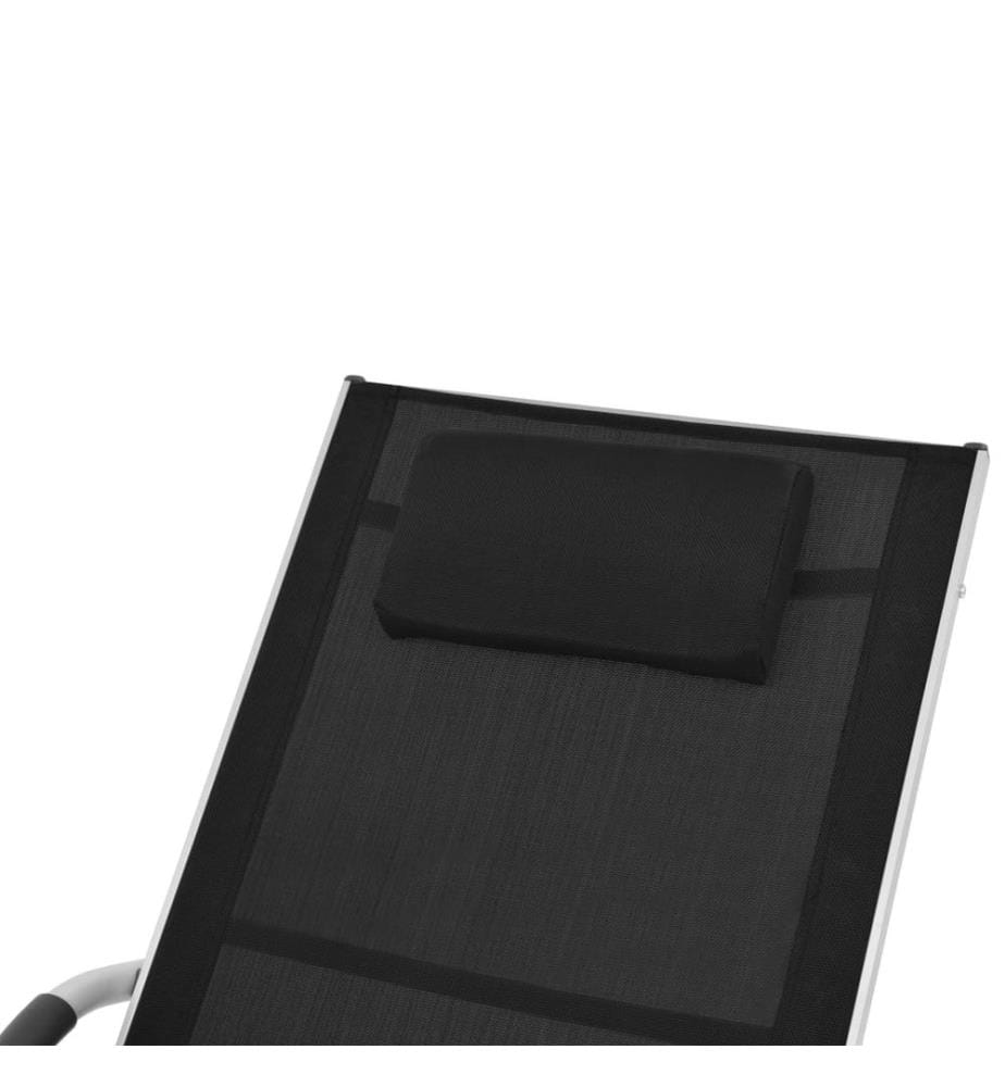vidaXL Sonnenliege mit Auflage Aluminium und Textilene Schwarz