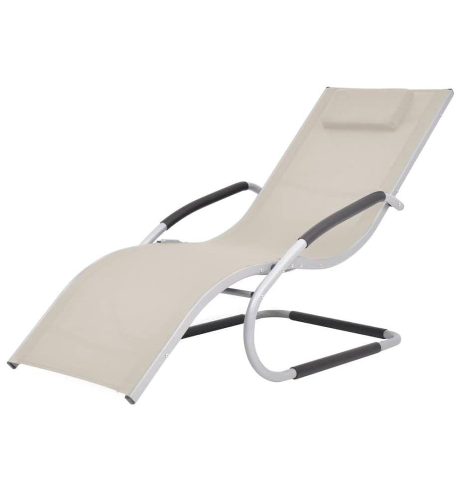 vidaXL Sonnenliege mit Kissen Aluminium und Textilene Creme