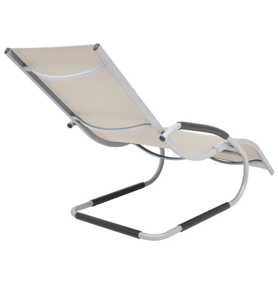 vidaXL Sonnenliege mit Kissen Aluminium und Textilene Creme
