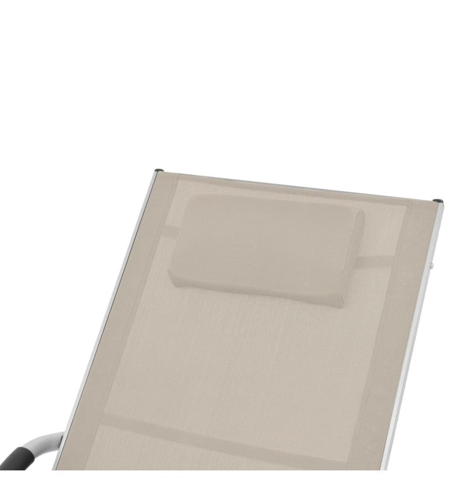 vidaXL Sonnenliege mit Kissen Aluminium und Textilene Creme