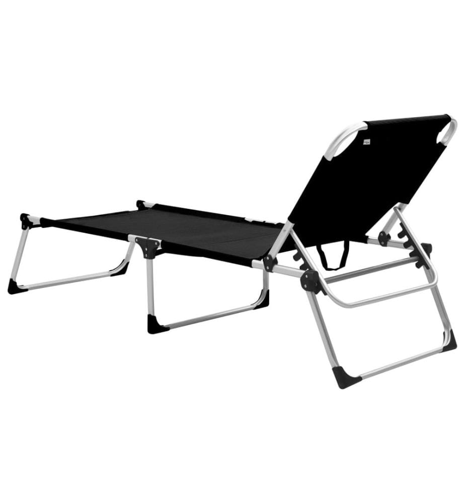 vidaXL Extra Hohe Klappbare Senioren-Sonnenliege Schwarz Aluminium