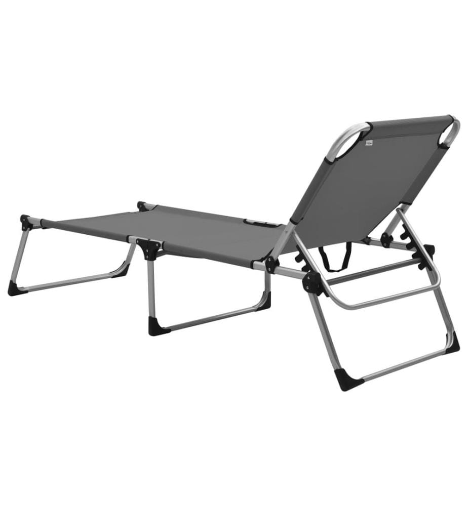 vidaXL Senioren-Sonnenliege Extra Hoch Klappbar Grau Aluminium