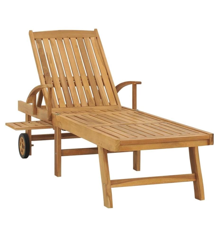 vidaXL Sonnenliege mit Tisch Massivholz Teak
