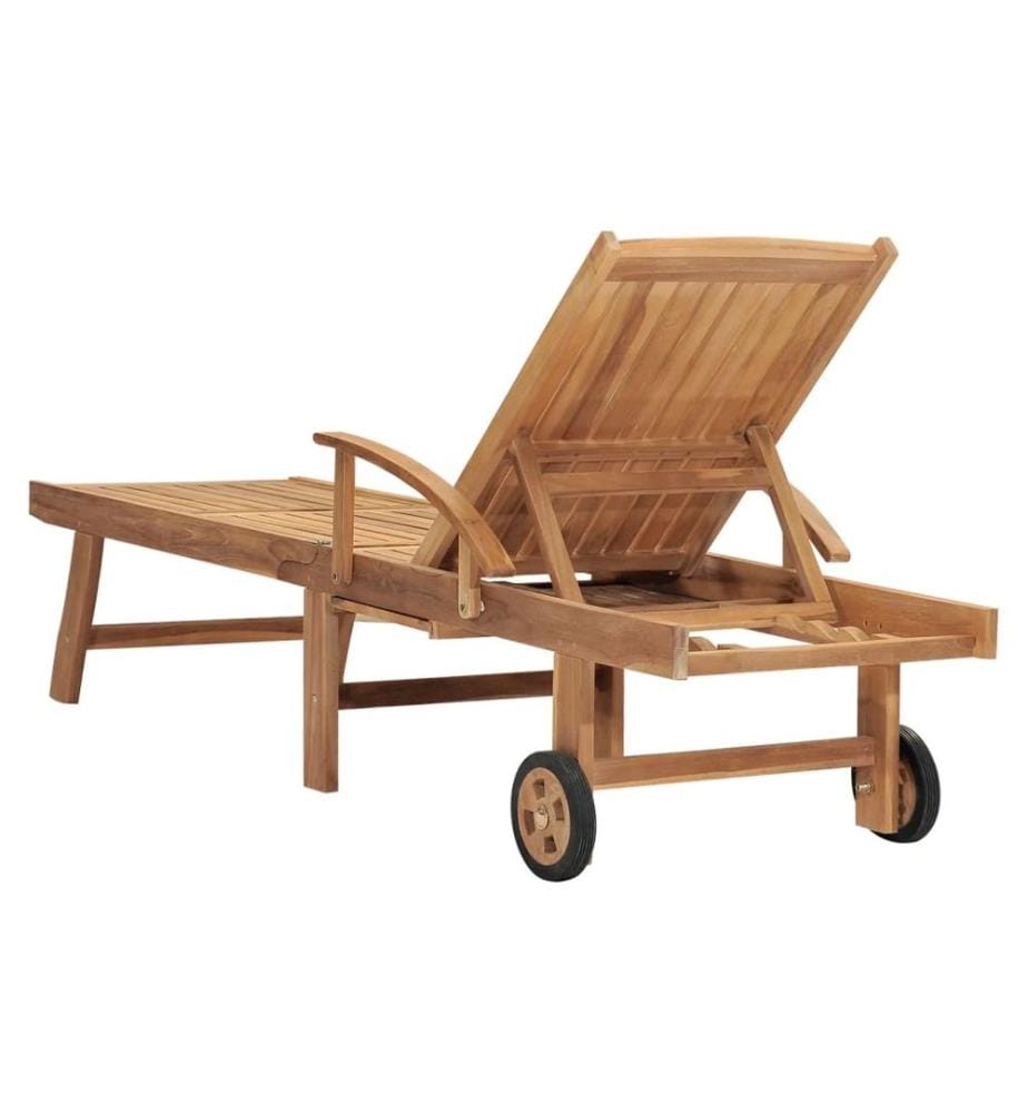 vidaXL Sonnenliege mit Tisch Massivholz Teak