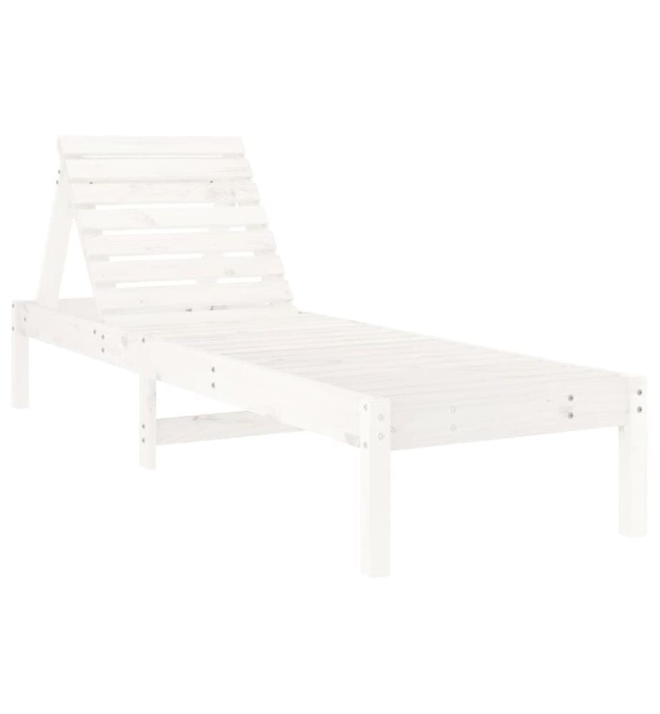 vidaXL Sonnenliegen 2 Stk. Weiss 199,5x60x74 cm Massivholz Kiefer