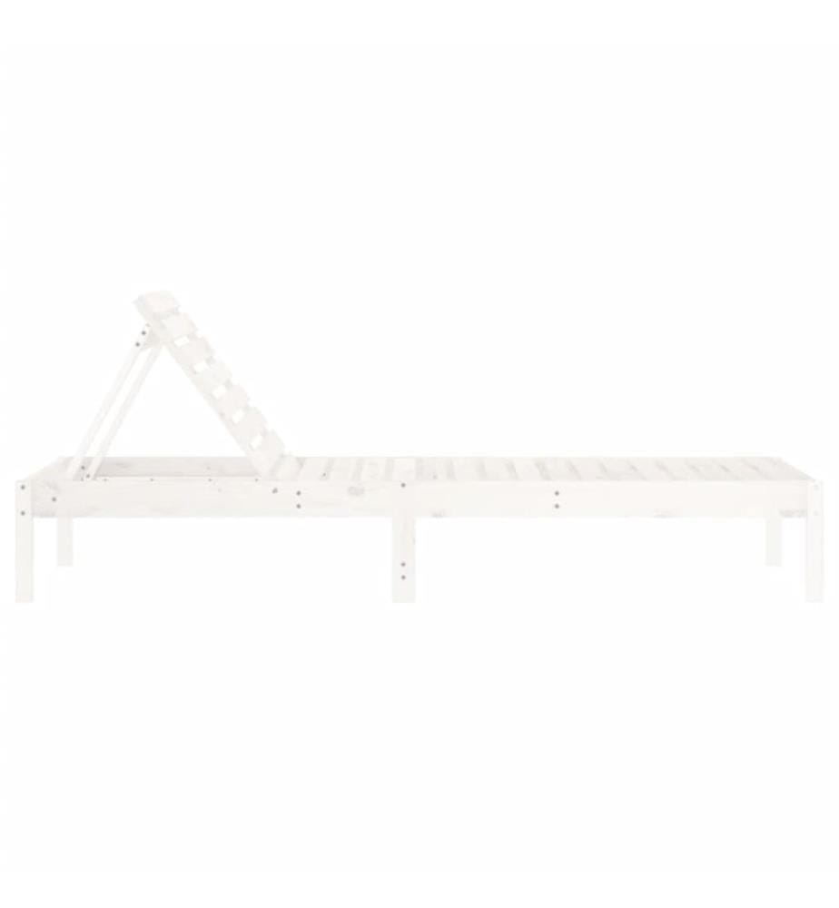 vidaXL Sonnenliegen 2 Stk. Weiss 199,5x60x74 cm Massivholz Kiefer