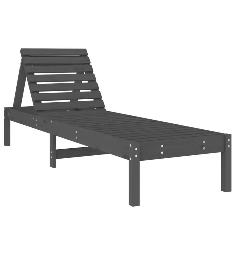 vidaXL Sonnenliegen 2 Stk. Grau 199,5x60x74 cm Massivholz Kiefer