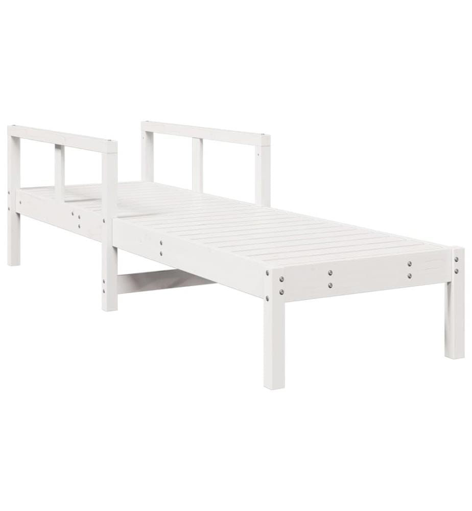 vidaXL Sonnenliege Weiss 199,5x62x55 cm Massivholz Kiefer
