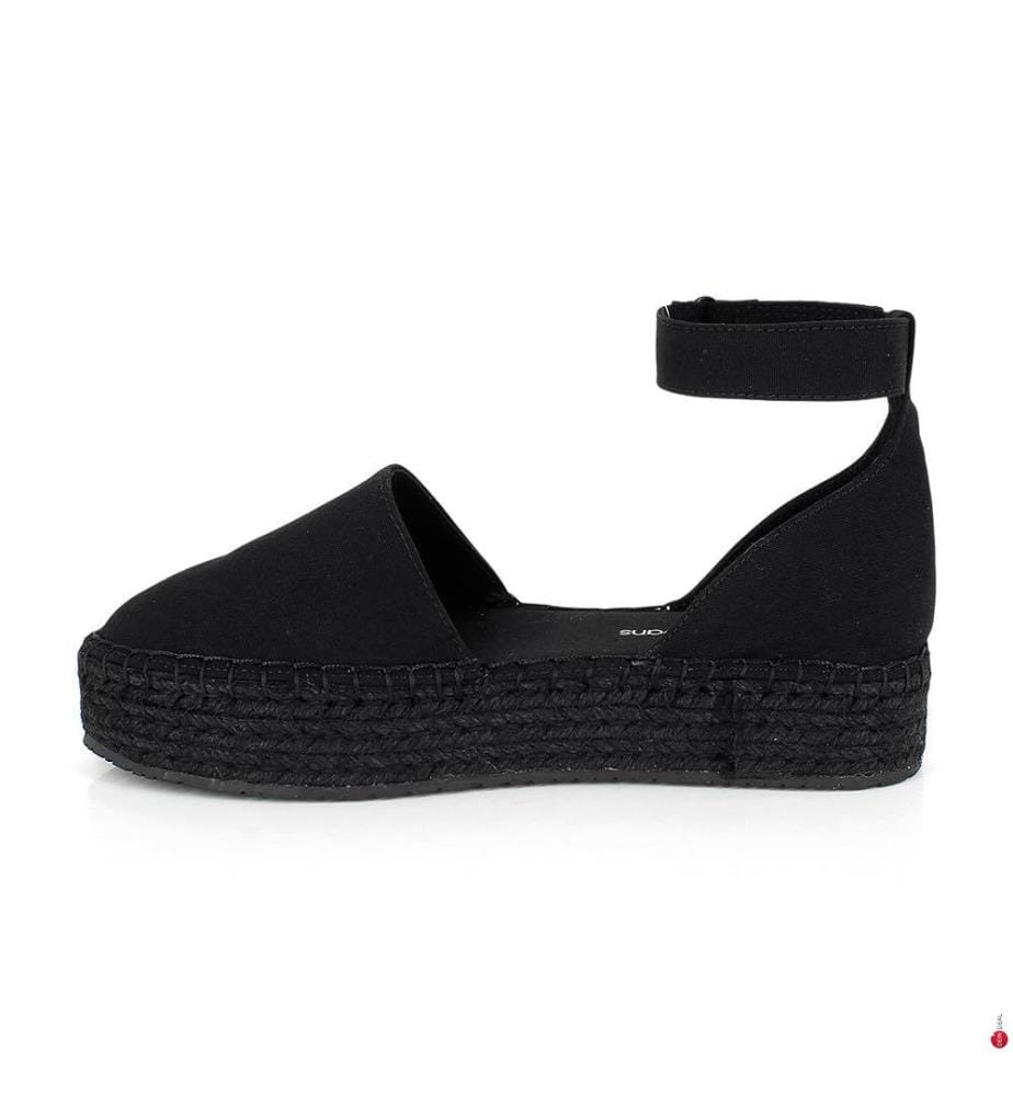 Platform Canvas Espadrilles - Schwarz