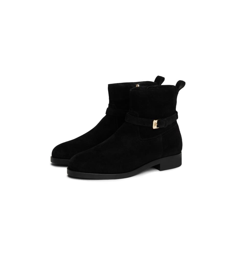 Wildleder-Reiterstiefeletten - Schwarz