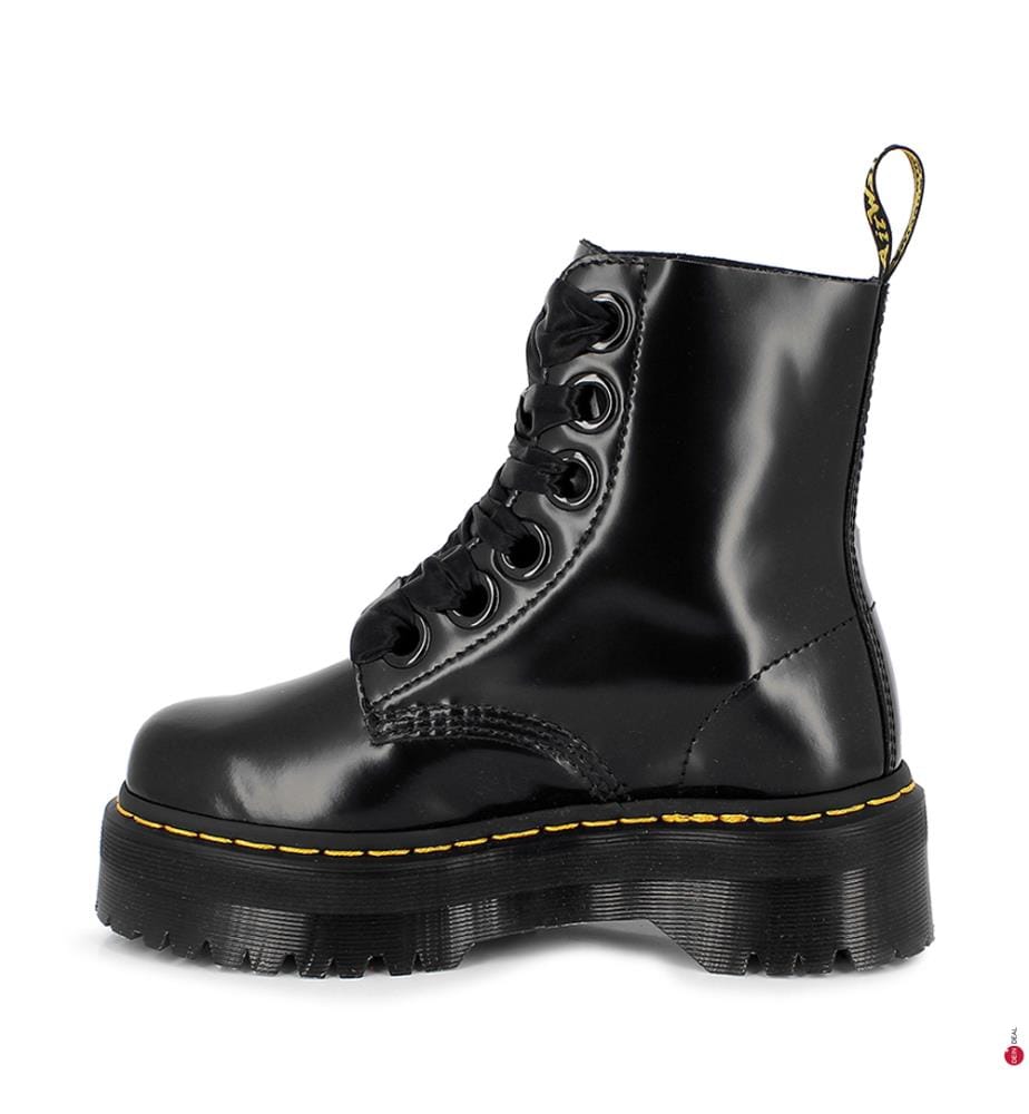 Plateaustiefel aus Leder - Schwarz