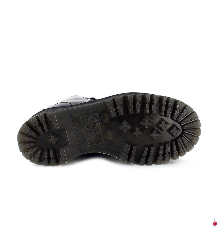 Plateaustiefel aus Leder - Schwarz