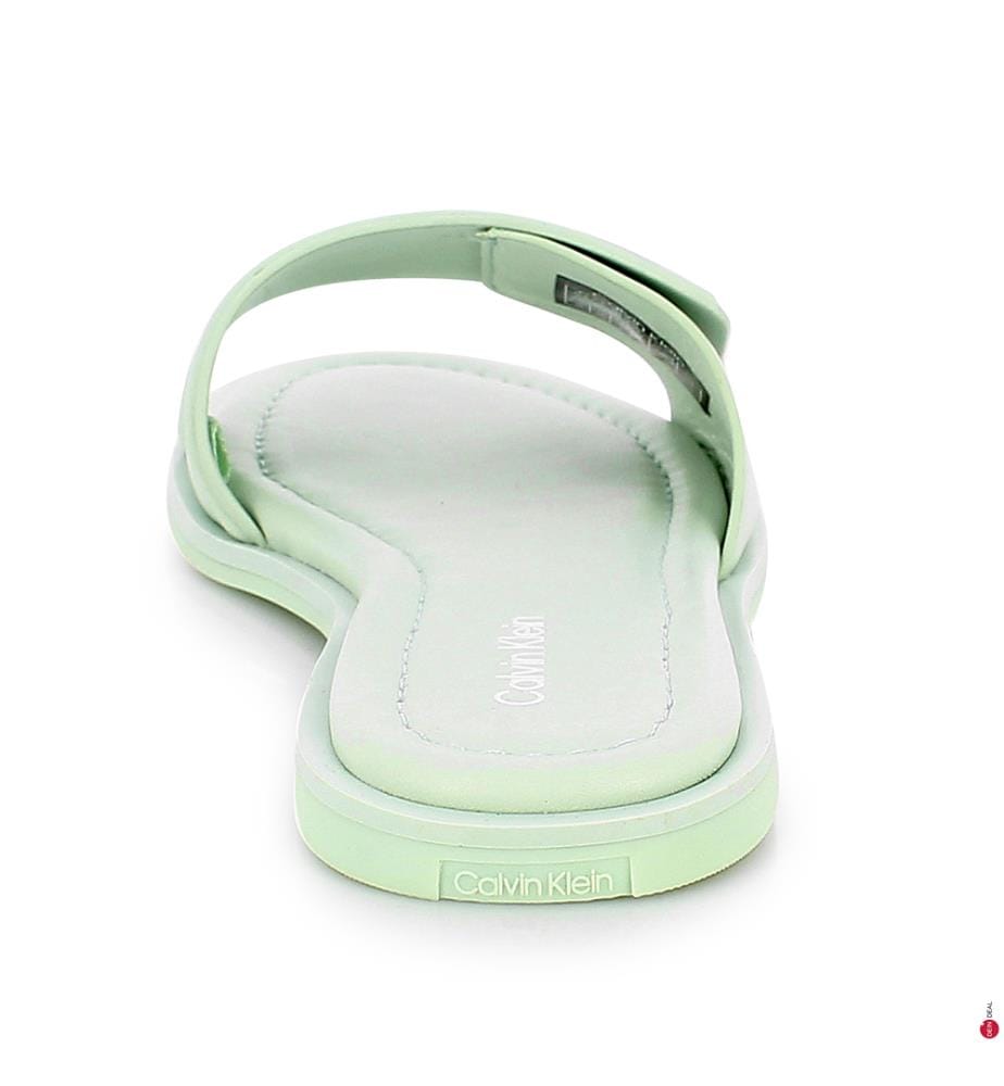 Mules Flat Slide Relock Lth - Vert d'Eau