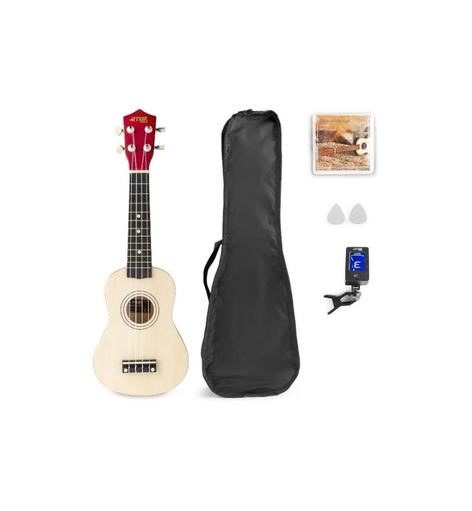 MAX - Ukulélé UKEY Set Soprano Naturel 21 pouces