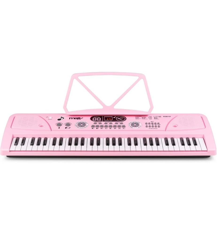 MAX Clavier KD61P Piano droit pour enfants rose 61 touches écran LED