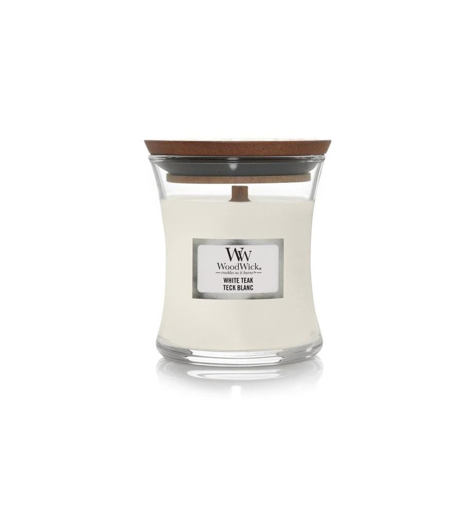 Woodwick - Duftkerze White Teak medium Jar