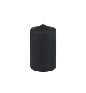 HERZOG KERZEN AG - Zylinderkerze Samt 12 x 7 cm, Schwarz matt