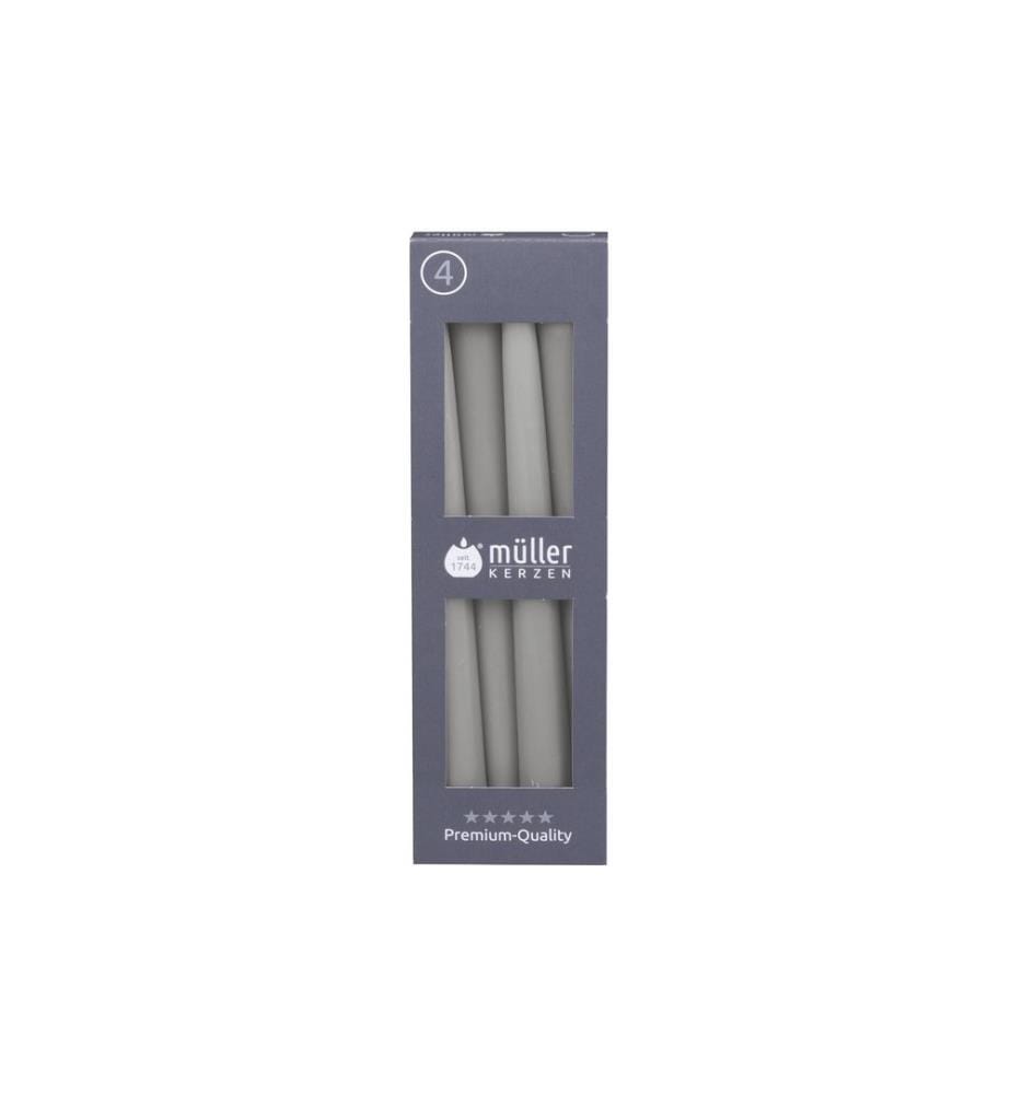 müller Kerzen Etoilekerze 24.5 x 2.2 cm, Grau, 4 Stück