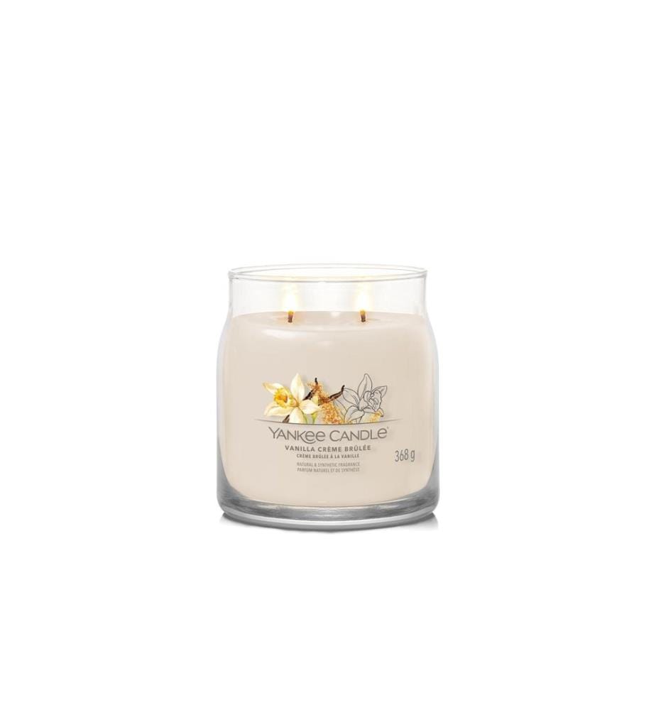 YANKEE CANDLE - Signature Duftkerze Vanilla Crème Brûlée Signature Medium Jar