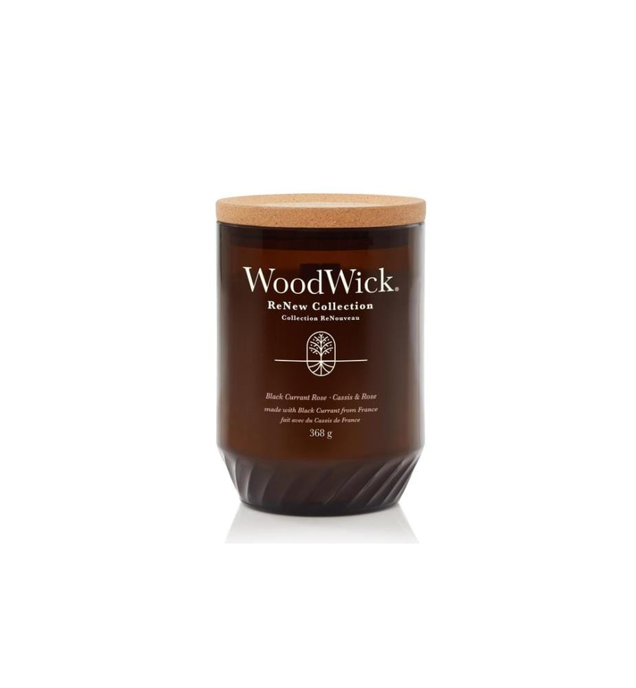 Woodwick - Bougie parfumée Black Currant & Rose ReNew Large Jar