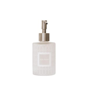 AVA & MAY - Distributeur de savon en verre 185 ml, Blanc
