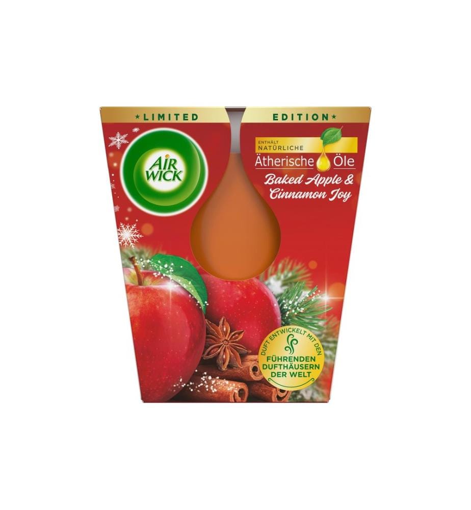 Air Wick - Duftkerze Baked Apple and Cinnamon Joy 220g