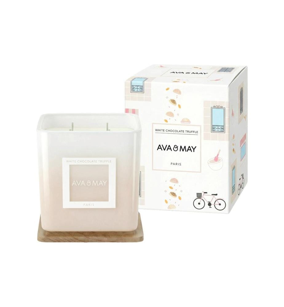 AVA & MAY - Bougie parfumée Truffe au chocolat blanc 450g