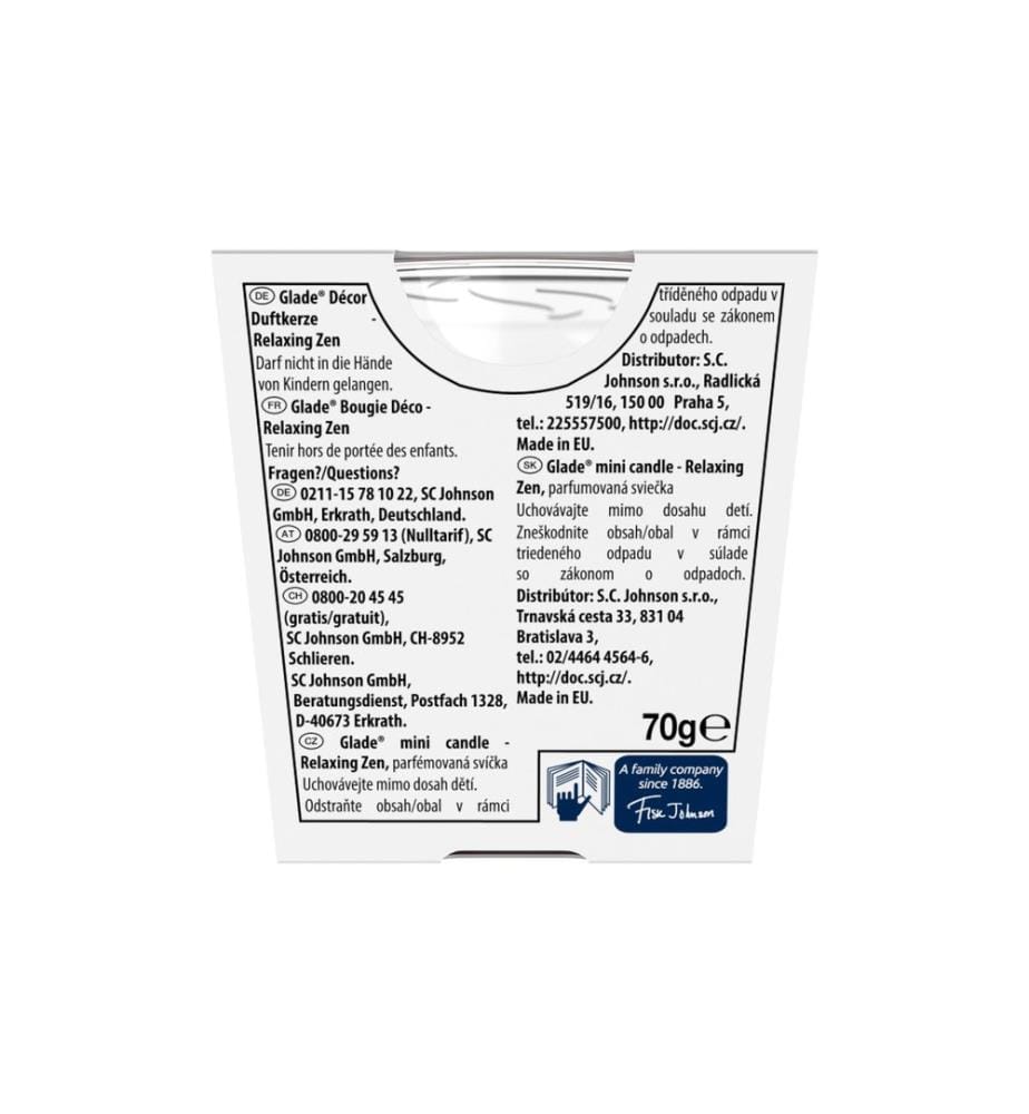Glade - Dècor Duftkerze Relaxing Zen 70 g