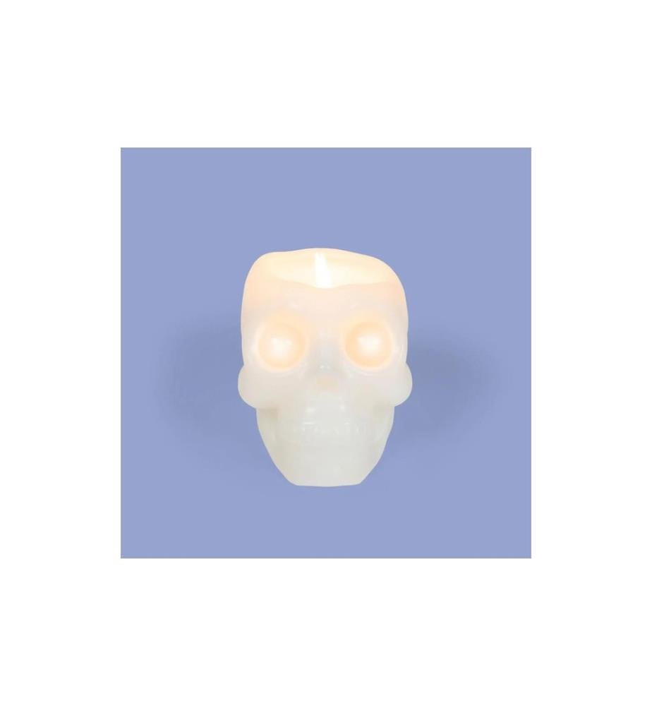54Celsius - Bougie Tête de mort 14 cm x 11.5 cm, Blanc