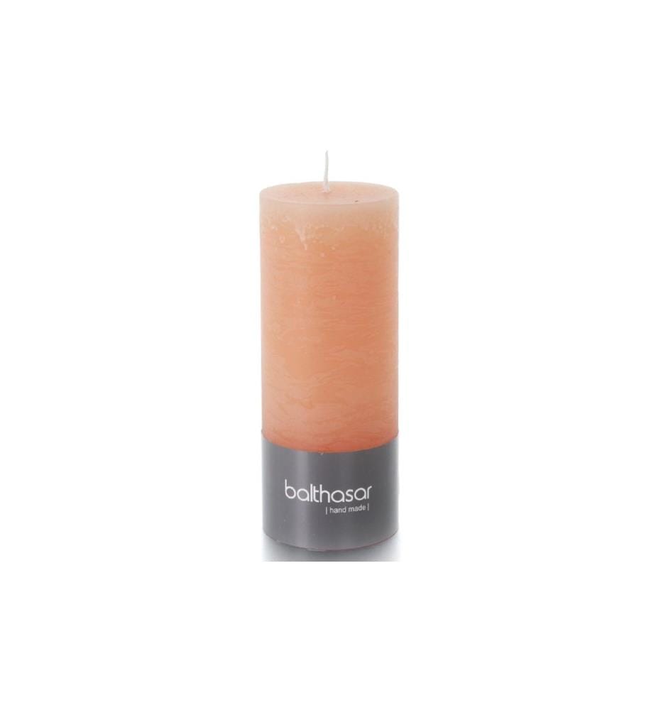 BALTHASAR - Bougie cylindrique Rustico 14 cm x 6 cm, abricot, 1 Pièce/s