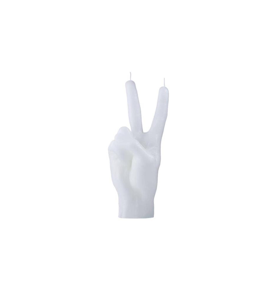 Mandatus - Bougie Candle Hand Victory, Blanc