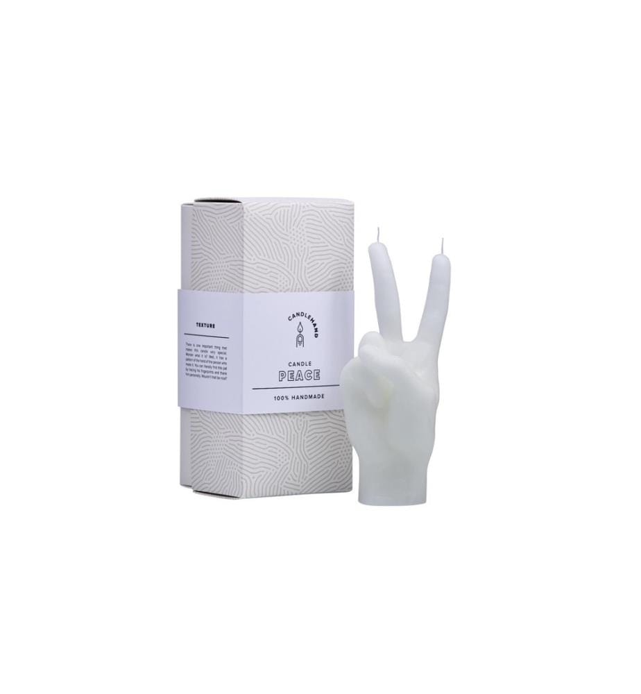 Mandatus - Bougie Candle Hand Victory, Blanc