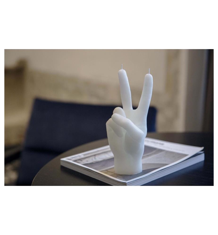 Mandatus - Bougie Candle Hand Victory, Blanc