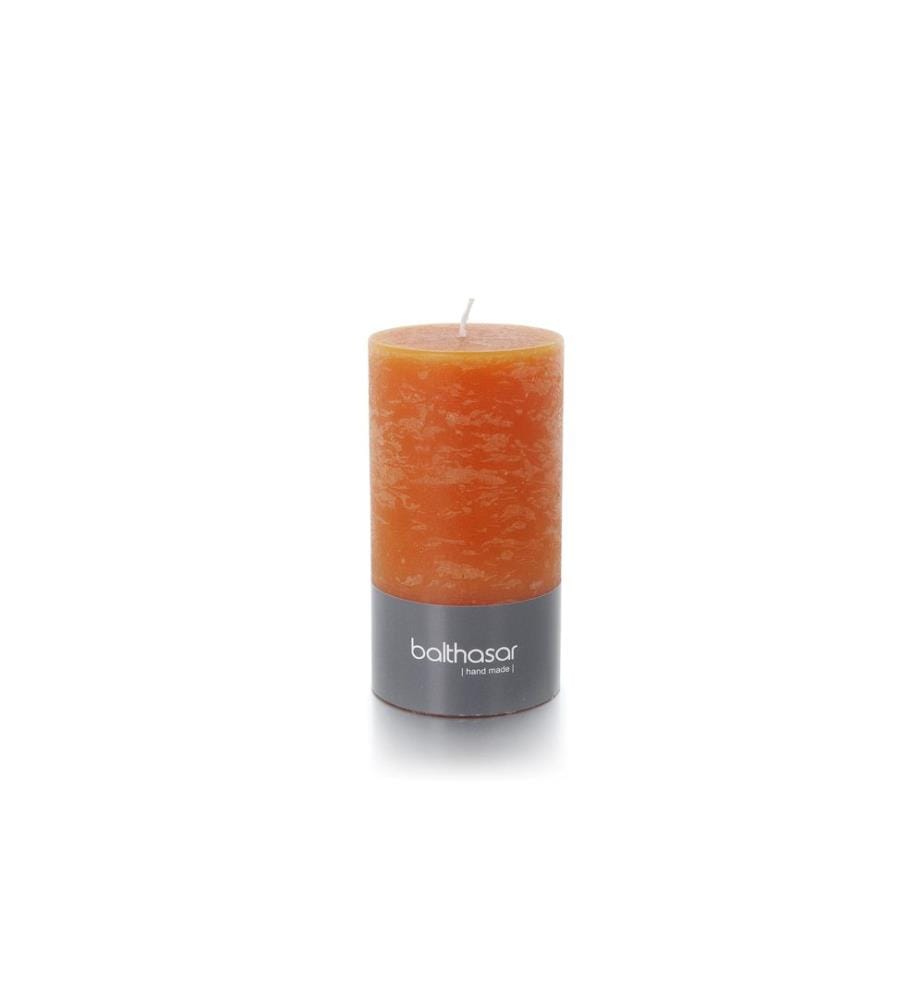 BALTHASAR - Bougie cylindrique Rustico 13 cm x 7 cm, Orange