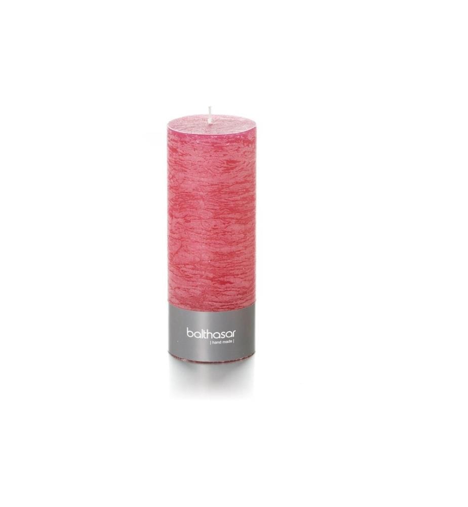 BALTHASAR - Bougie cylindrique Rustico 18 x 7 cm, framboise