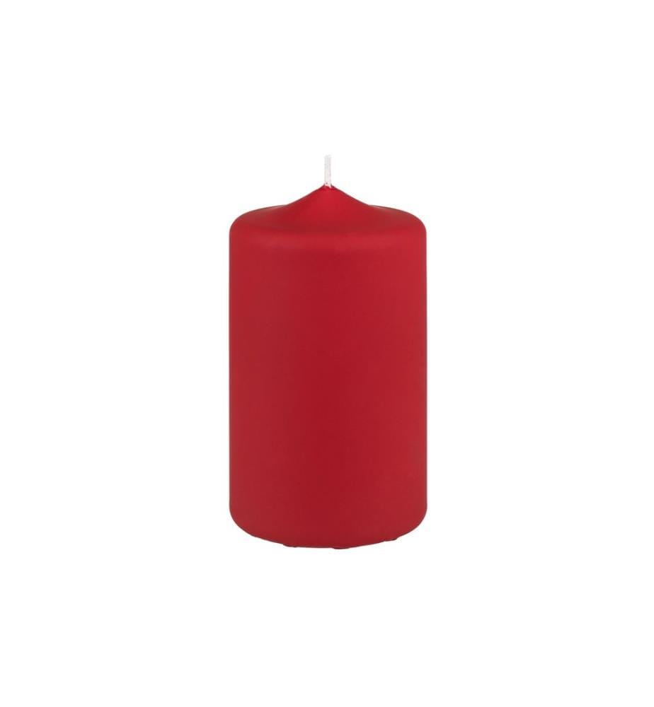 HERZOG KERZEN AG - Bougie cylindrique Velours 12 x 7 cm, Rouge mat