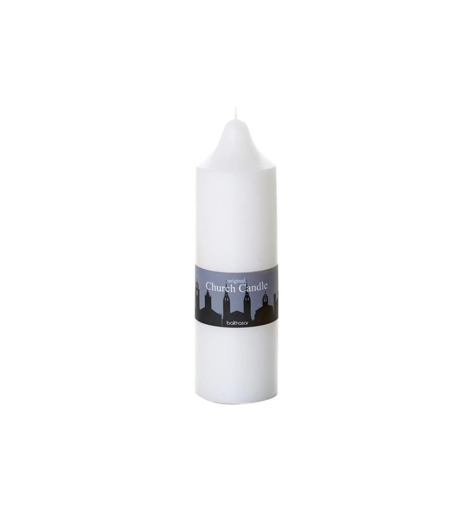 BALTHASAR - Church Candle 25 cm x 7.5 cm, Weiss