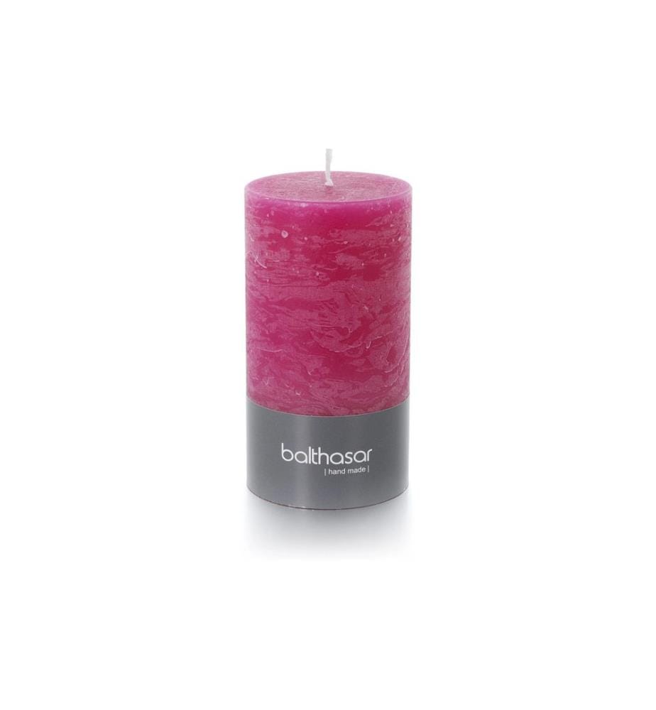 BALTHASAR - Bougie cylindrique Rustico 13 x 7 cm, framboise