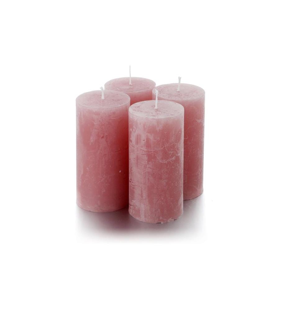 BALTHASAR - Bougie cylindrique Rustico Rose, 4 Pièce/s