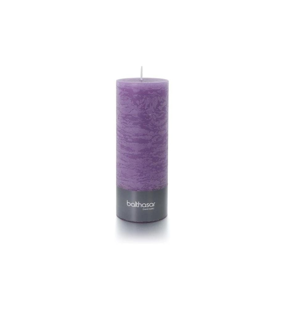 BALTHASAR - Bougie cylindrique Rustico 18 x 7 cm, lilas