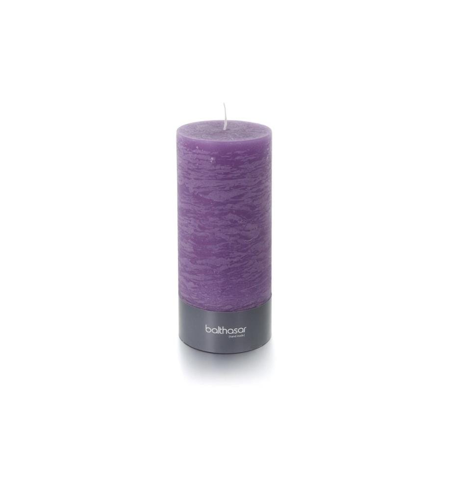 BALTHASAR - Bougie cylindrique Rustico 20 x 9 cm, lilas