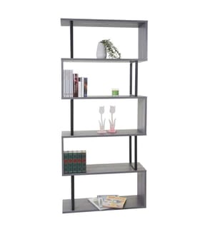 Libreria Dohna 183x80 cm Struttura 3D 5 livelli metallo grigio