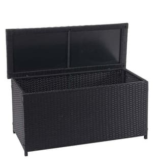 Poly-Rattan Kissenbox Basic schwarz 63x135x52 cm - 320l