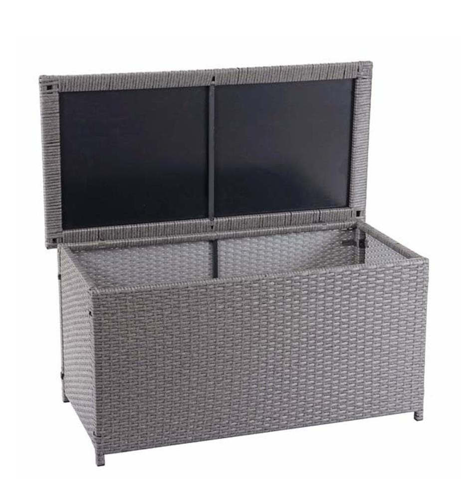 Poly-Rattan Box Basic gris 51x115x59 cm - 250l