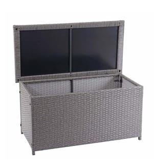 Poly-Rattan Kissenbox Basic grau 51x115x59 cm - 250l